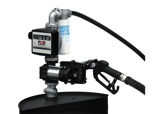 Benzin-Fasspumpe EX50-230V-ATEX für 200 l Fass mit Zähler und Filter [ERSETZT]