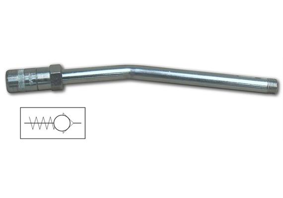 Düsenrohr gebogen 150 mm mit 4-Backen-Hydr.-greifmundstück und Rückschlagventil, R1/8"