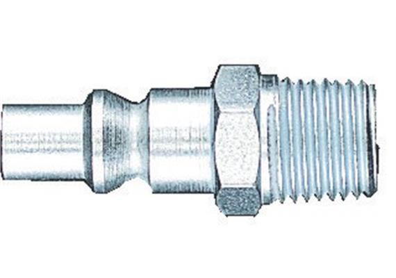 Einstecknippel EURO - Aussengewinde R1/4", Stahl verzinkt