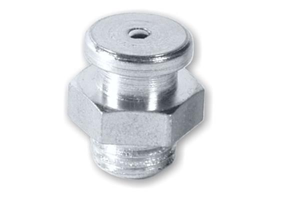 Flachkopfschmiernippel M4 M8x1 - ø 10 mm - SW 11 aus Stahl verzinkt - VPE 2000 Stk.