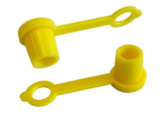 Gelbe Kunststoffschutzkappe für Hydraulikschmiernippel