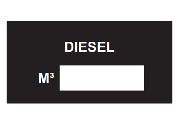 Hinweisschild Aluminium, 100 x 50 mm "DIESEL" + M³