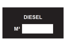 Hinweisschild Aluminium, 100 x 50 mm "DIESEL" + M³