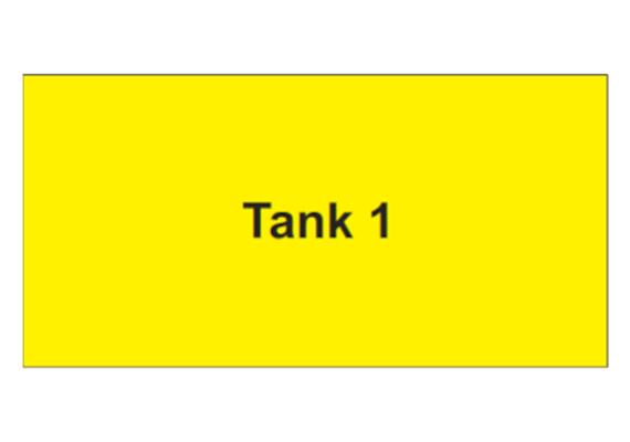 Hinweisschild Aluminium gelb, 100 x 50 mm "TANK "
