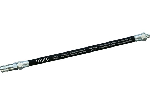 Hochdruck-Gummipanzerschlauch RH30-C mit Hydraulikmundstück, Länge 300 mm - M10x1