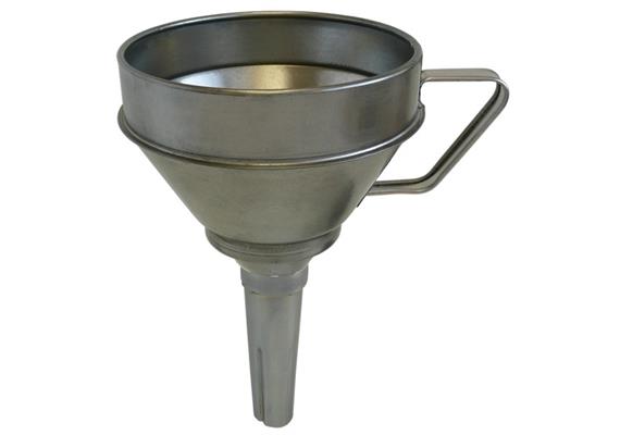 Entonnoir en fer blanc F-T 160 avec filtre et sortie droite rigide - ø 160 mm