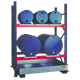 Étagère barillet pour 3 fûts de 60 l et 2 de 200 l