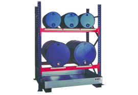 Étagère barillet pour 3 fûts de 60 l et 2 de 200 l