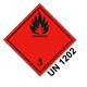 Etiquette de danger classe 3 UN1202, 110 x 120 mm