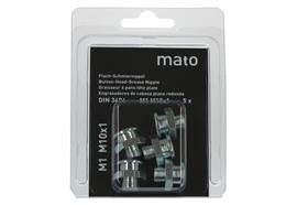 Graisseur à tête plate M1 M10x1 - ø16 mm - 6-pans 17, acier zingué en blister - UE 5 pcs.