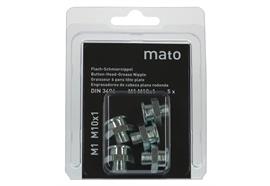 Graisseur à tête plate M1 M8x1 - ø16 mm - 6-pans 17, acier zingué en blister - UE 5 pcs.