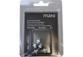 Graisseur à tête plate M4 M8x1 - ø10 mm - 6-pans 11, acier zingué en blister - UE 5 pcs.