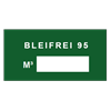 Plaquette en aluminium, 100 x 50 mm "BLEIFREI 95" + M³