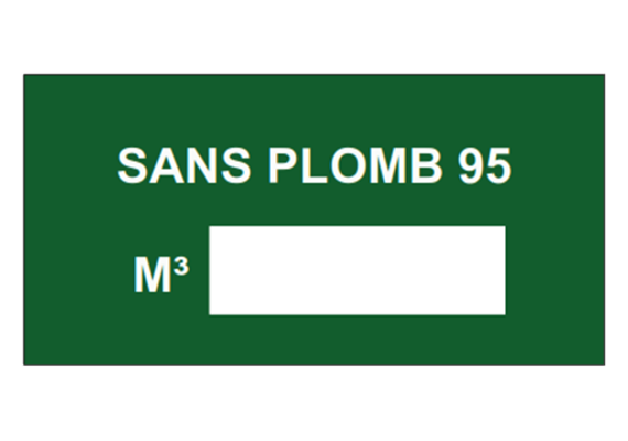 Plaquette en aluminium, 100 x 50 mm "SANS PLOMB 95"