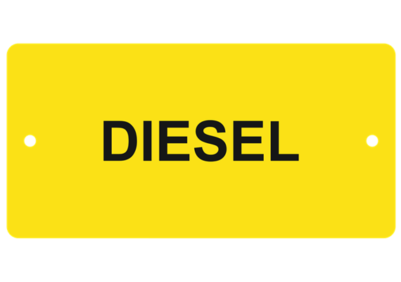 Plaquette en aluminium jaune, 100 x 50 mm "DIESEL"