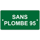 Plaquette en aluminium vert, 100 x 50 mm "SANS PLOMBE 95"