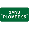 Plaquette en aluminium vert, 100 x 50 mm "SANS PLOMBE 95"