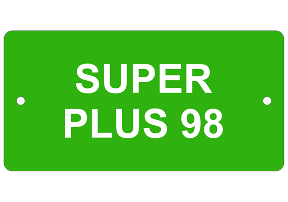 Plaquette en aluminium vert-cl, 100 x 50 mm "SUPER PLUS 98"