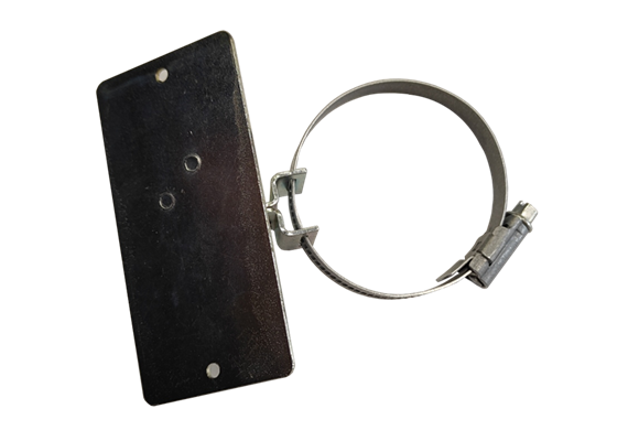 Porte-étiquette avec collier galvanisé, 50 x 100 mm