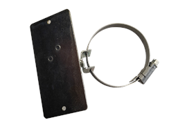Porte-étiquette avec collier galvanisé, 50 x 100 mm