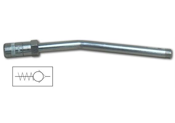 Raccord rigide courbé 150 mm avec agrafe 4 mors et clapet de retention - M10x1