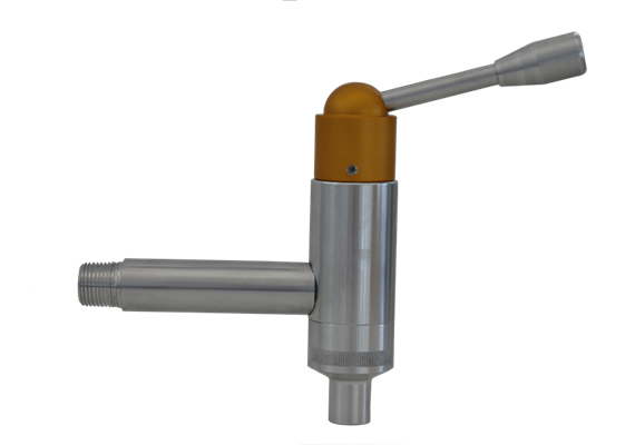 Robinet de sécurité ½" mâle pour distribution des huiles, jaune