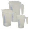 Set de gobelet gradué pour liquide, en plastique, Type J-PP 1,0 + 2,0 + 5.0 litres