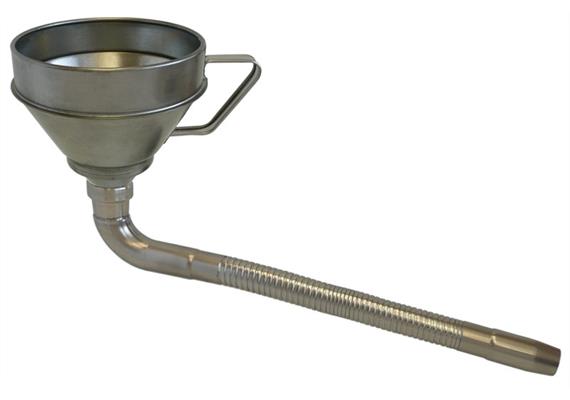 Imbuto in banda stagnata FA-T 160 con filtro e beccuccio flessibile e angolato - ø 160 mm