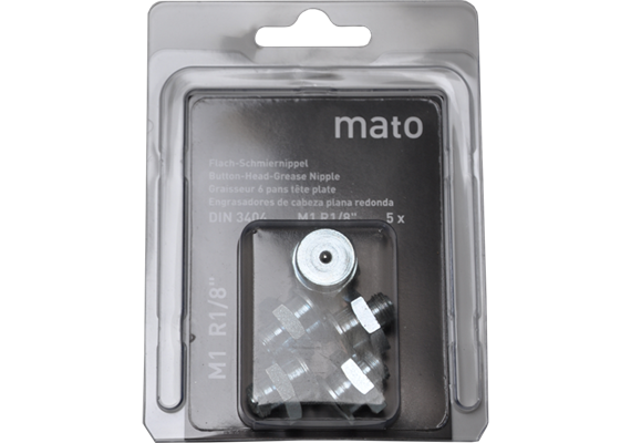 Ingrassatore a testa piatta M1 R1/4", acciaio zincato - ø 16 mm - esagonale 17 - UDV 5 pz.