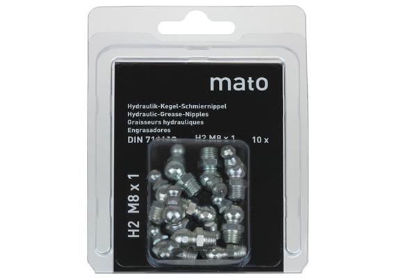 Ingrassatore conico H2 R1/8" in acciaio zincato - esagonale 11 - UDV 10 pz.