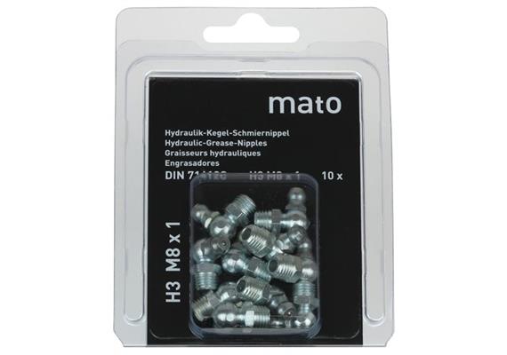 Ingrassatore conico H3 R1/8" in acciaio zincato - esagonale 11 - UDV 10 pz.