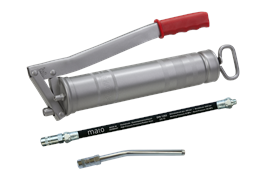 MATO, ingrassatore a leva E500, con tubo corazzato RH-30-C e con tubo rigido E4024