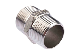 Nipplo doppio in acciaio inossidabile 1.4408 ½" chiave 21, 34 mm