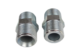 Nipplo doppio ½" maschio 60° in acciaio zincato per avvolgitubo