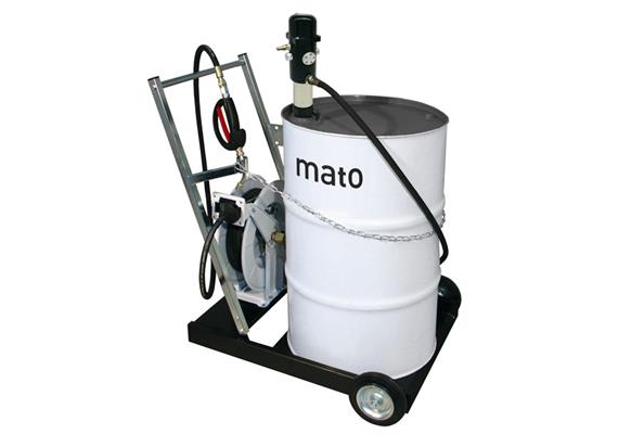 pneuMATO 3 mobile con avvolgitubo, con pistola e con uscita olio motore