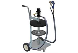 pneuMATO 55 - LubeJet, impianto mobile, per fusti da 50 kg, ø interno 355-387 mm