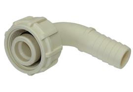 Raccordo portagomma a gomito DN19 con ghiera 1" BSP